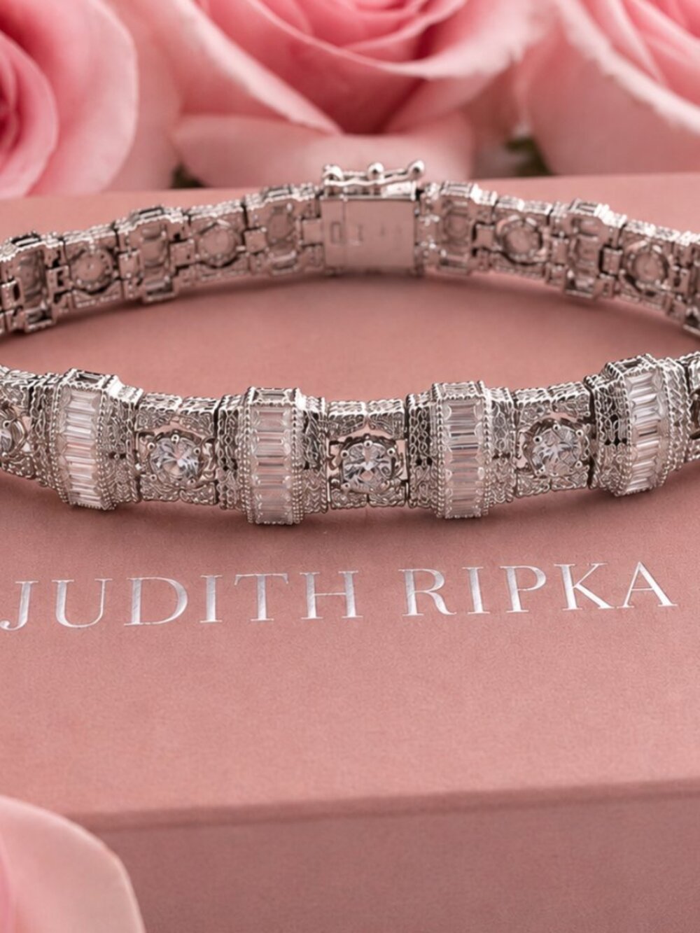 Judith Ripka JRJ776-8 Estate Bella Luce Silver Clad Bracelet Size 8 – NIB